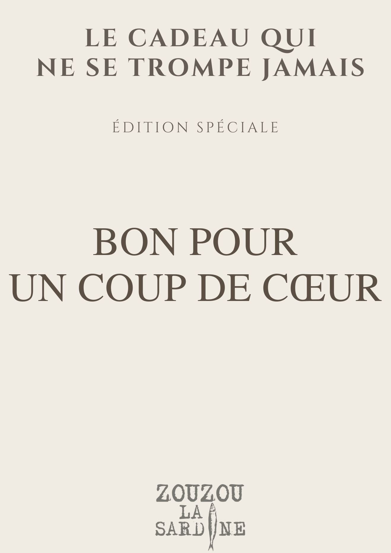 Carte cadeau zouzou la sardine