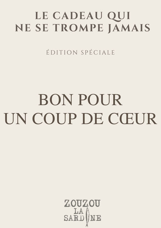 Carte cadeau zouzou la sardine